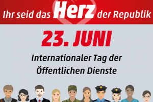 Am 23.6. feiern wir den internationalen Tag der öffentlichen Dienste!